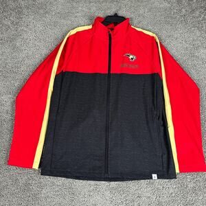 BSN Sports Jacket Mens Medium Black Red Cougars Full Zip Windbreaker Lightweight